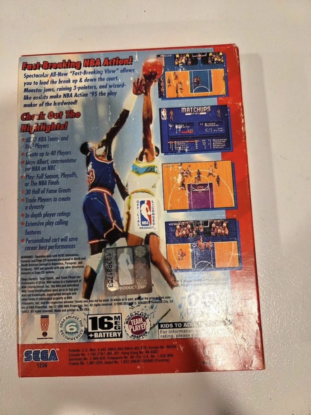 SEGA NBA Action '95 Starring David Robinson Genesis Game - Picture 2 of 5